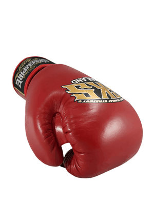 SKS Empire Leather Muay Thai Gloves - Red - Muay Thailand