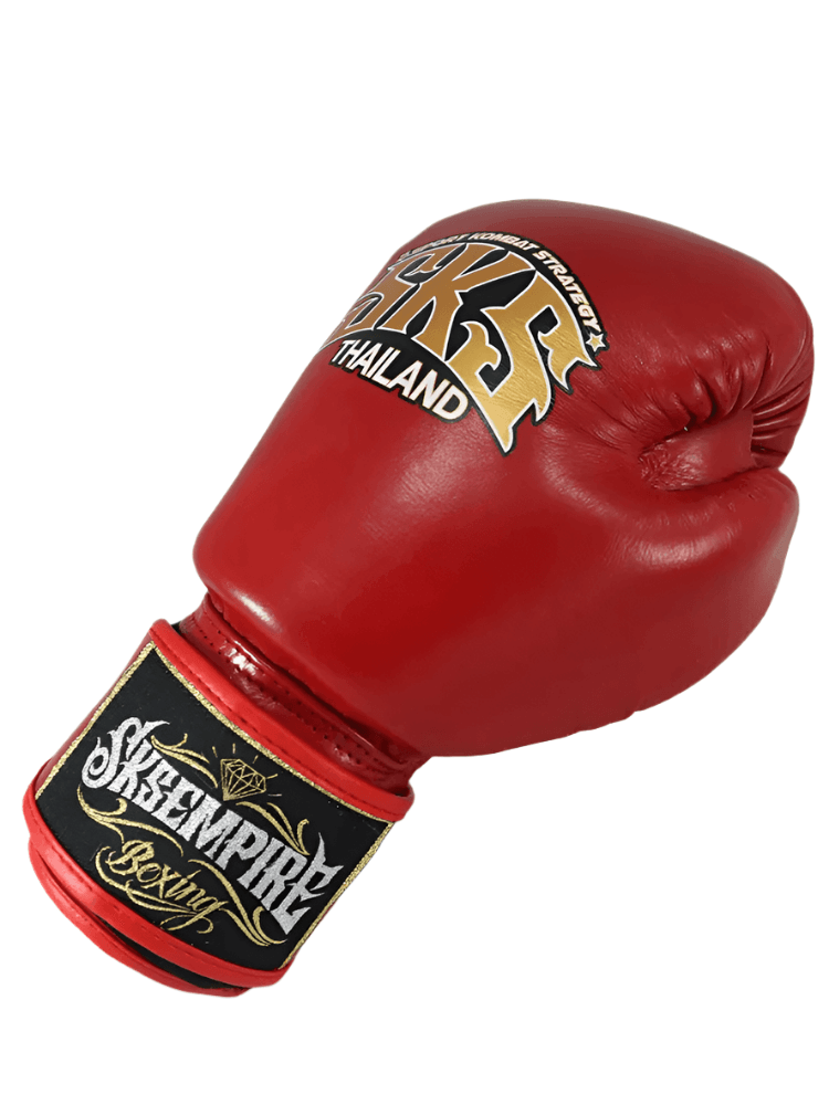 SKS Empire Leather Muay Thai Gloves - Red - Muay Thailand