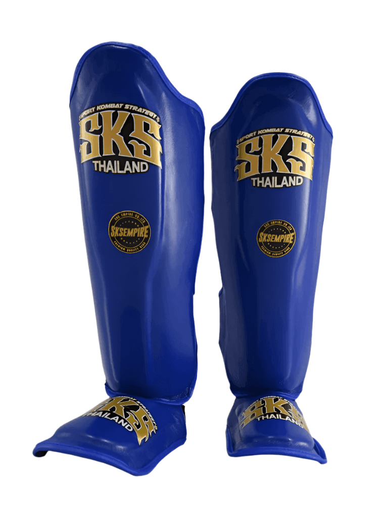 SKS Empire Shin Pads - Blue - Muay Thailand