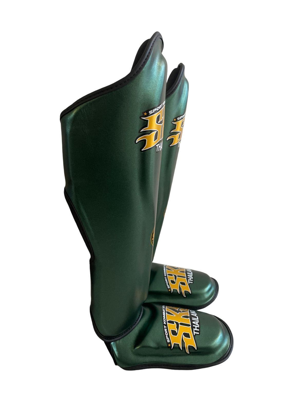 SKS Empire Shin Pads - Metallic Green - Muay Thailand