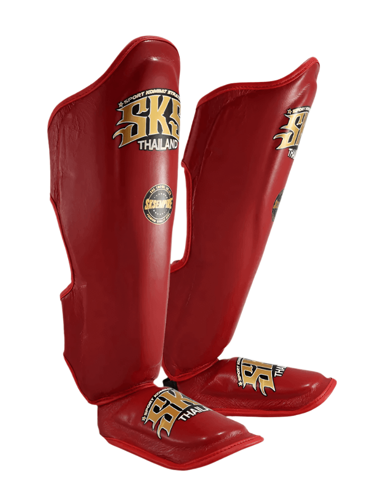 SKS Empire Shin Pads - Red - Muay Thailand