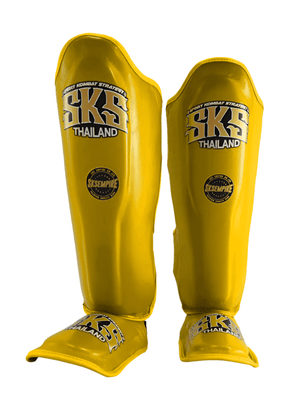 SKS Empire Shin Pads - Yellow - Muay Thailand