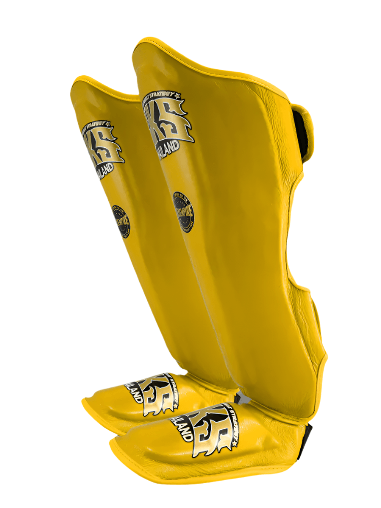 SKS Empire Shin Pads - Yellow - Muay Thailand