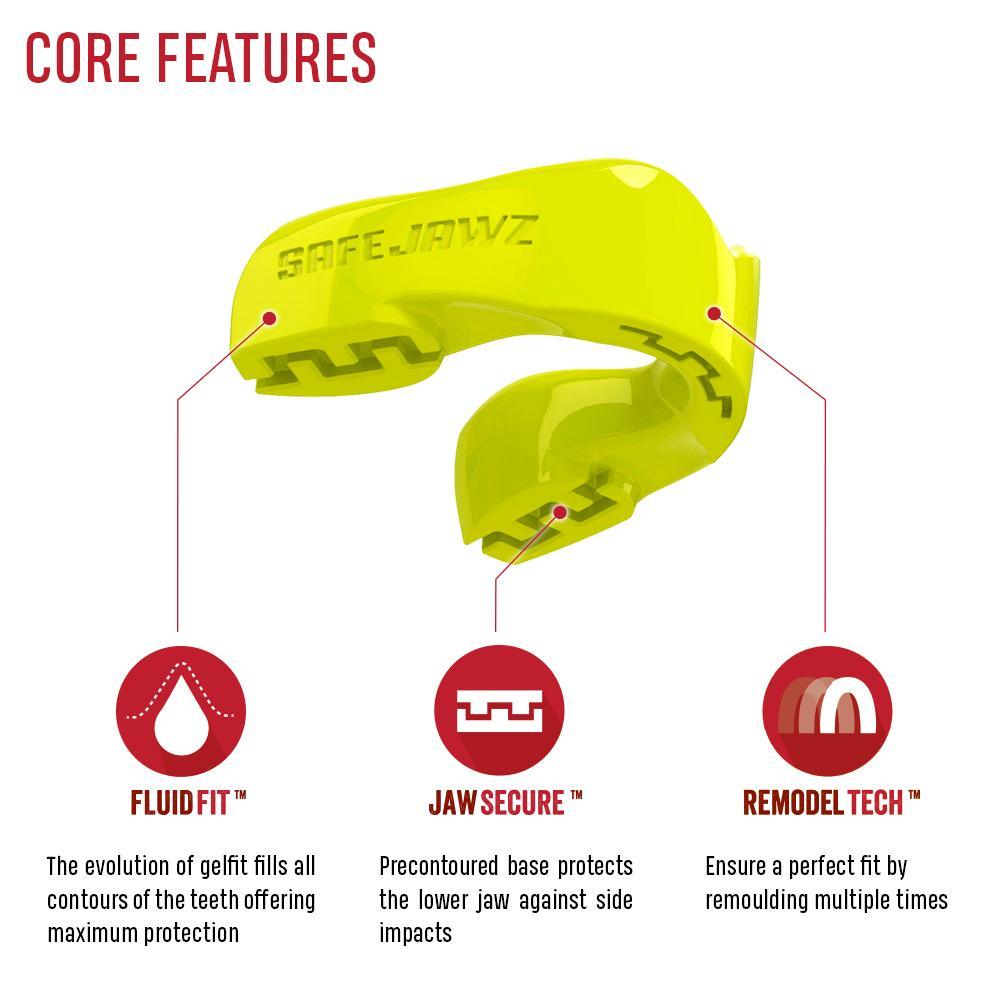 SAFEJAWZ Intro Series Mouthguard - Fluro Yellow - Muay Thailand