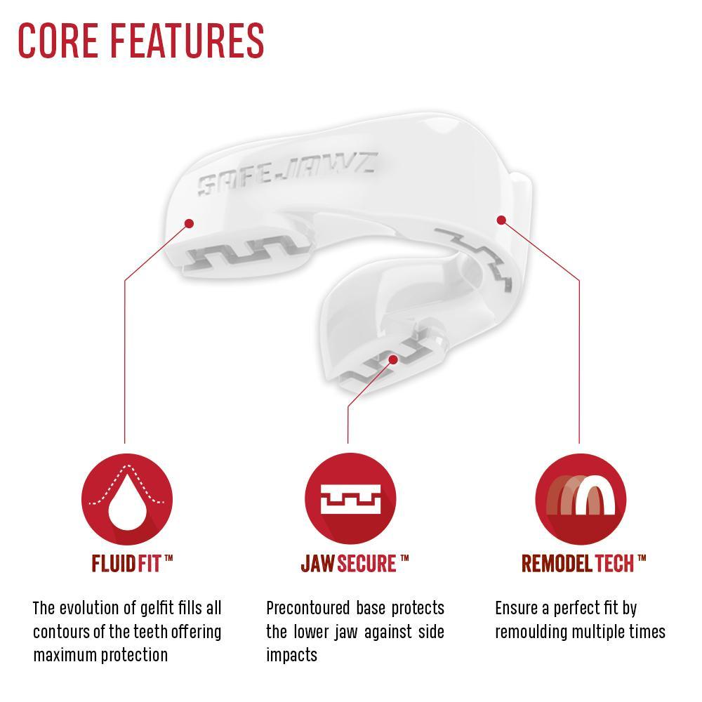 SAFEJAWZ Intro Series Mouthguard - White - Muay Thailand