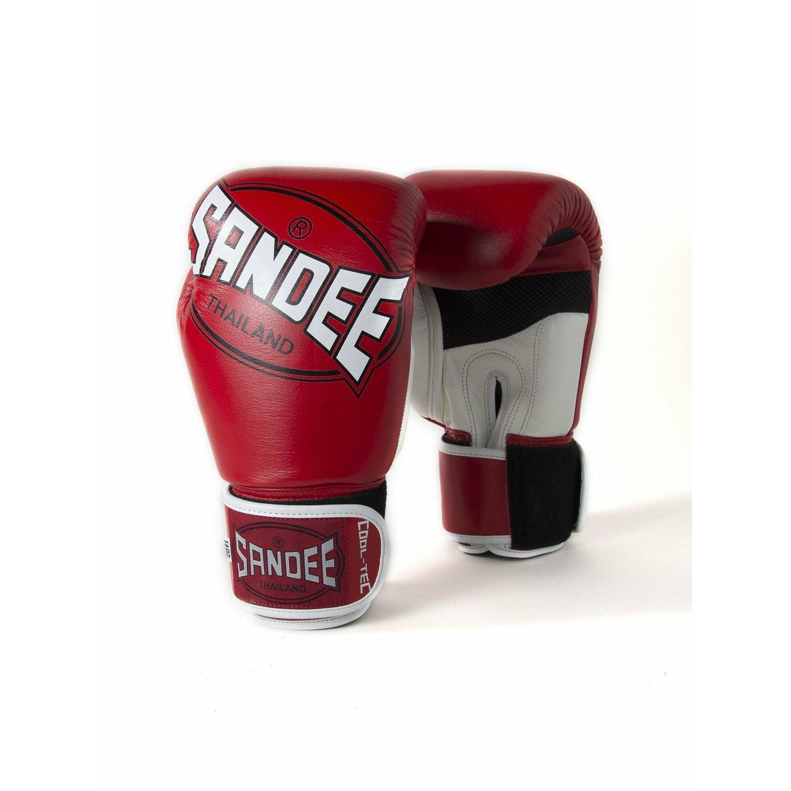 Sandee Cool-Tec Gloves - Red/White/Black - Muay Thailand