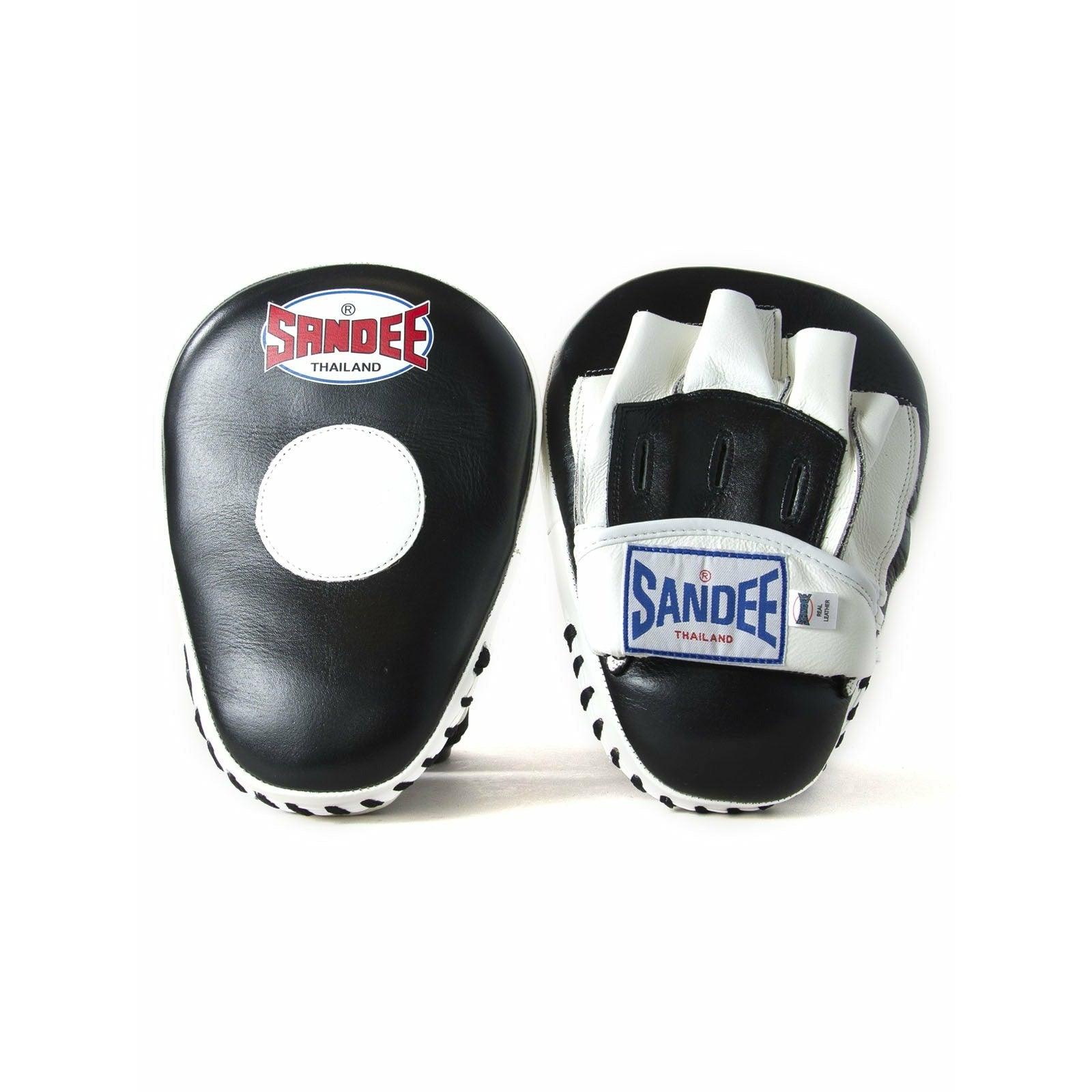 Sandee Curved Focus Mitts - Black & White - Muay Thailand