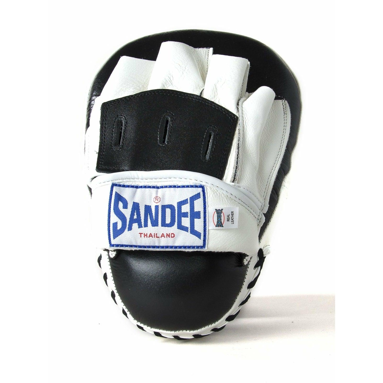 Sandee Curved Focus Mitts - Black & White - Muay Thailand