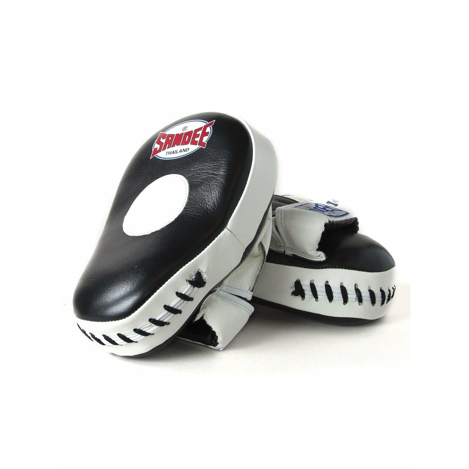 Sandee Curved Focus Mitts - Black & White - Muay Thailand