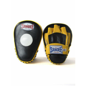 Sandee Curved Focus Mitts - Black & Yellow - Muay Thailand