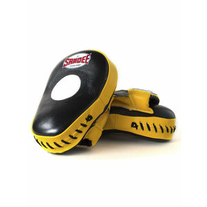 Sandee Curved Focus Mitts - Black & Yellow - Muay Thailand