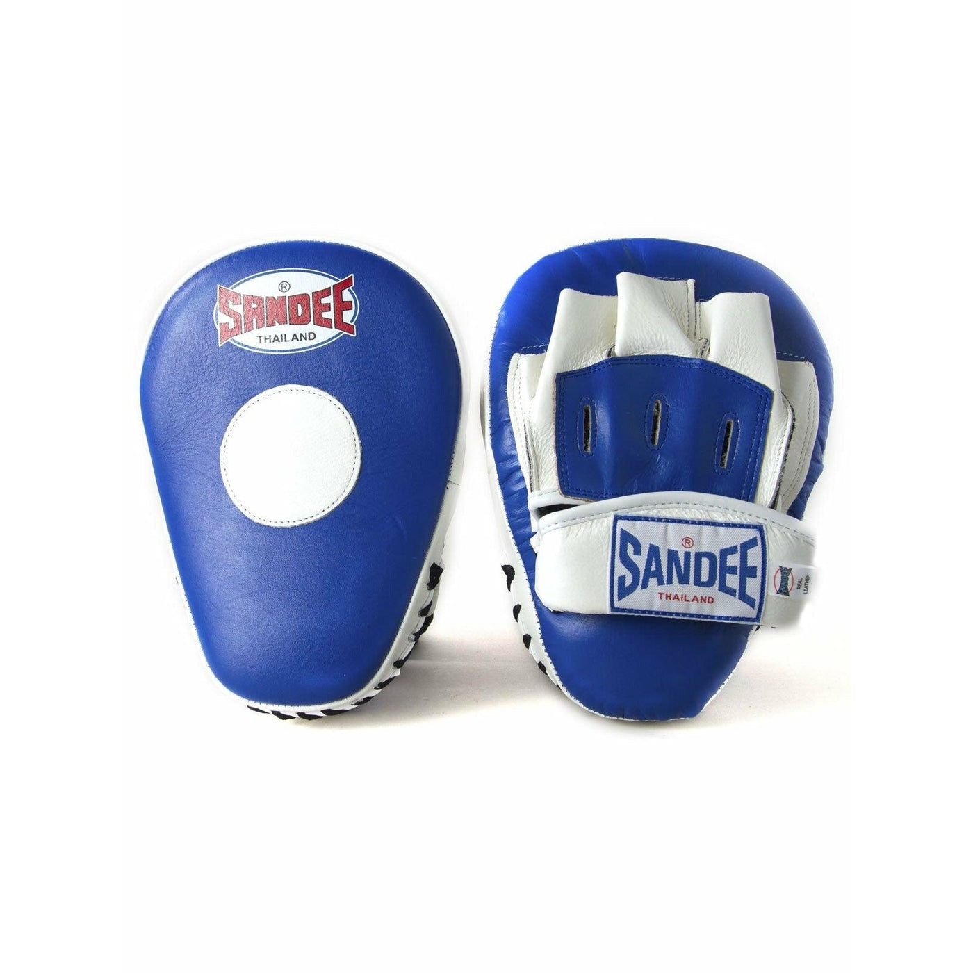 Sandee Curved Focus Mitts - Blue & White - Muay Thailand