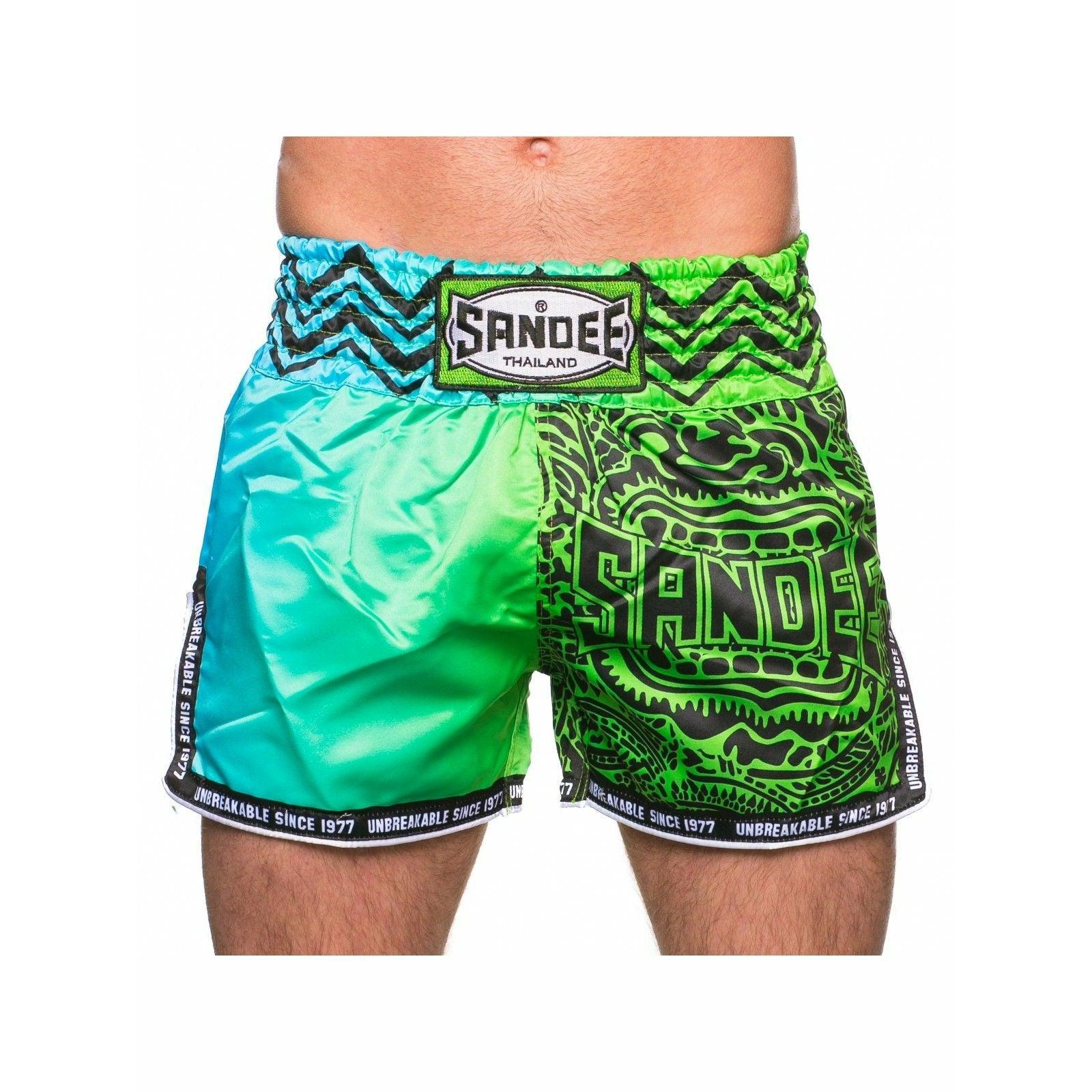 Sandee Muay Thai Shorts - Warrior Green & Blue - Muay Thailand