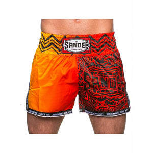 Sandee Muay Thai Shorts - Warrior Red & Orange - Muay Thailand