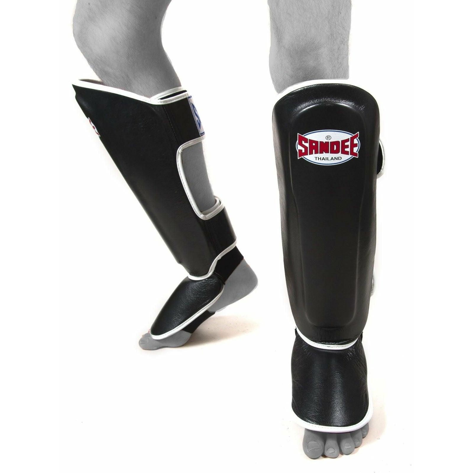 Sandee Shin Guards - Black & White - Muay Thailand