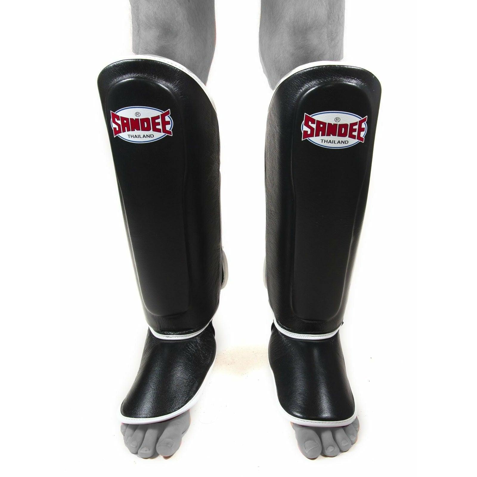 Sandee Shin Guards - Black & White - Muay Thailand